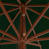 Garden Parasol with Wooden Pole 350 cm Green 44528