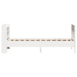 Bed Frame without Mattress White 75x190 cm Small Single Solid Wood Pine 3307030