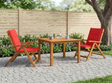 3-Piece Garden Dining Set Natural Solid Acacia Wood 3434594