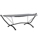 Outdoor Lounge Bed with Canopy Grey Steel and Oxford Fabric 317600