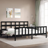 Bed Frame without Mattress Black 200x200 cm Solid Wood Pine 3193035