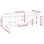 TV Cabinet Concrete Grey 150x30x50 cm Engineered Wood 812622