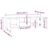 TV Cabinet Concrete Grey 150x30x50 cm Engineered Wood 812622