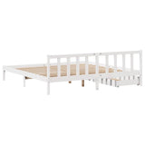 Bed Frame without Mattress White 200x200 cm Solid Wood Pine 3301484