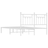 Metal Bed Frame without Mattress with Headboard White 150x200cm 353588