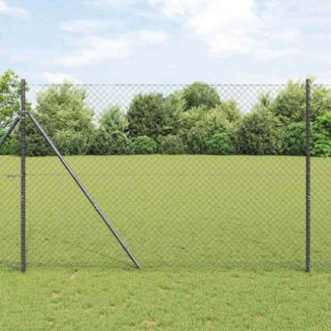 Chain Link Fence Grey 25 x 1.6 m Steel 42004835