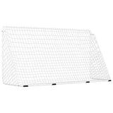 Football Goal with Net White 366x122x182 cm Steel 93371
