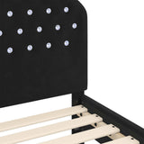 Children's Bed Frame with Headboard Black 90 x 200 cm Velvet 42011129
