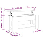Coffee Table Sonoma Oak 101x49x52 cm Engineered Wood 809704