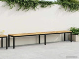 Garden Bench 201 x 35 x 45 cm Solid Acacia Wood White and Black 901752
