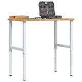 Workbench Light Brown 100x60x cm Solid Wood Oak Rectangular 3309702