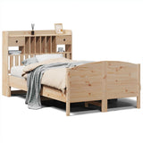 Bookcase Bed without Mattress 135x190 cm Double Solid Wood Pine 3323152