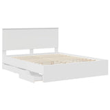 Bed Frame with Drawer White 160 x 200 cm Engineer Wood 3411096