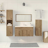 4 Piece Bathroom Furniture Set Artisan Oak Engineered Wood 3328590