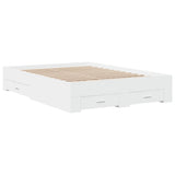 Bed Frame White Engineered wood, Plywood 135x190 cm Bed Frame 3280405