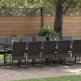 Garden Dining Set 17 pcs Black Steel 3335867