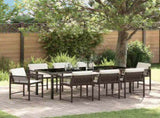 Garden Dining Set 9 pcs Brown Poly Rattan 3380756