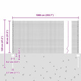 Welded Wire Fence with Post 10 x 0.8 m PVC-Coated Steel Grey 3336559