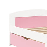 Day Bed with 2 Drawers without Mattress IRUN White&Pink 90x200 cm 3314679