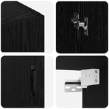 Wall Cabinet Black Oak 69.5 x 34 x 90 cm Engineered Wood 879464