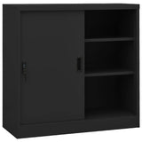 335953 Office Cabinet with Sliding Door Anthracite 90x40x90 cm Steel
