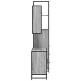 ZNTS 3 Piece Bathroom Furniture Set Grey Sonoma Engineered Wood 3301183