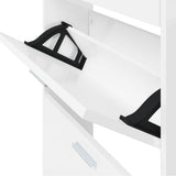 Shoe Cabinet High Gloss White 59x17x169 cm Engineered Wood 342514