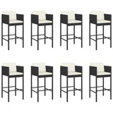 Garden Bar Set Black Poly Rattan Standard Footrest 3203937