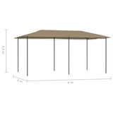 ZNTS Gazebo 2.98x5.3x2.59 m Taupe 160 g/m² 313621