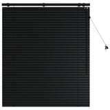 Venetian Blind Black 115 x 130 cm 35 mm Solid Paulownia Wood 42015469