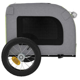 Pet Bike Trailer Green and Grey Oxford Fabric and Iron 93829