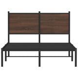Metal Bed Frame without Mattress Brown Oak 120x190 cm Small Double 4007762