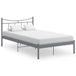 ZNTS Bed Frame without Mattress Grey Metal 120x200 cm 324800