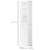 Bathroom Storage Cabinet with 3-tier Shelf Drawer Door, Floor Cabinet Free Standing Tall Slim Side T3398P343157