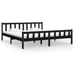 Bed Frame without Mattress Black Solid Wood 200x200 cm 810703