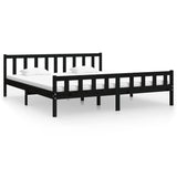 Bed Frame without Mattress Black Solid Wood 200x200 cm 810703