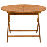 Folding Garden Table Natural 110 x 75 cm Solid Acacia Wood 42024981