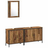Bathroom Vanity Units with Shelf 3 pcs Brown Engineered wood 3332548