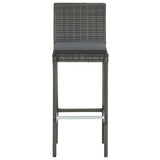 Garden Bar Stools with Cushions 4 pcs Grey Poly Rattan 316671