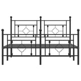 Metal Bed Frame without Mattress with Footboard Black 135x190cm 374356