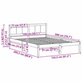 Bed Frame Brown 150 x 200 cm Solid Pine wood 872187