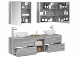 Bathroom Cabinet Set 5 pcs Grey Sonoma Engineered Wood 3406692