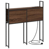 Storage Headboard with Charging Station Brown oak 80 cm 859784