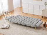 Modern Adjustable Velvet Sofa Bed with MultiPosition Backrest & Armrests, Metal Legs, Convertible N895P485351G