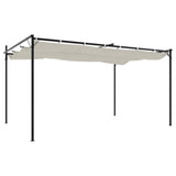 Pergola with Retractable Roof Cream 395x292x230 cm 360117