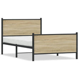 Metal Bed Frame without Mattress Sonoma Oak 100x200 cm 4007729