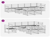 Sofa Sets 9 pcs Natural Solid Acacia Wood 3375034
