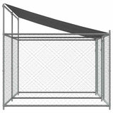 Dog Cage with Roof and Doors Grey 4x2x2 m Galvanised Steel 3209563