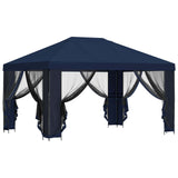 Garden Gazebo with Sidewalls 4 x 3 m Blue Polyester and Steel 900391