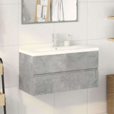 2 Piece Bathroom Furniture Set Concrete Grey Engineered Wood 3324916